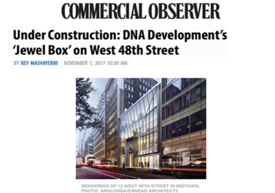 Under Construction: DNA Development’s “Jewel Box” on West 48th Street